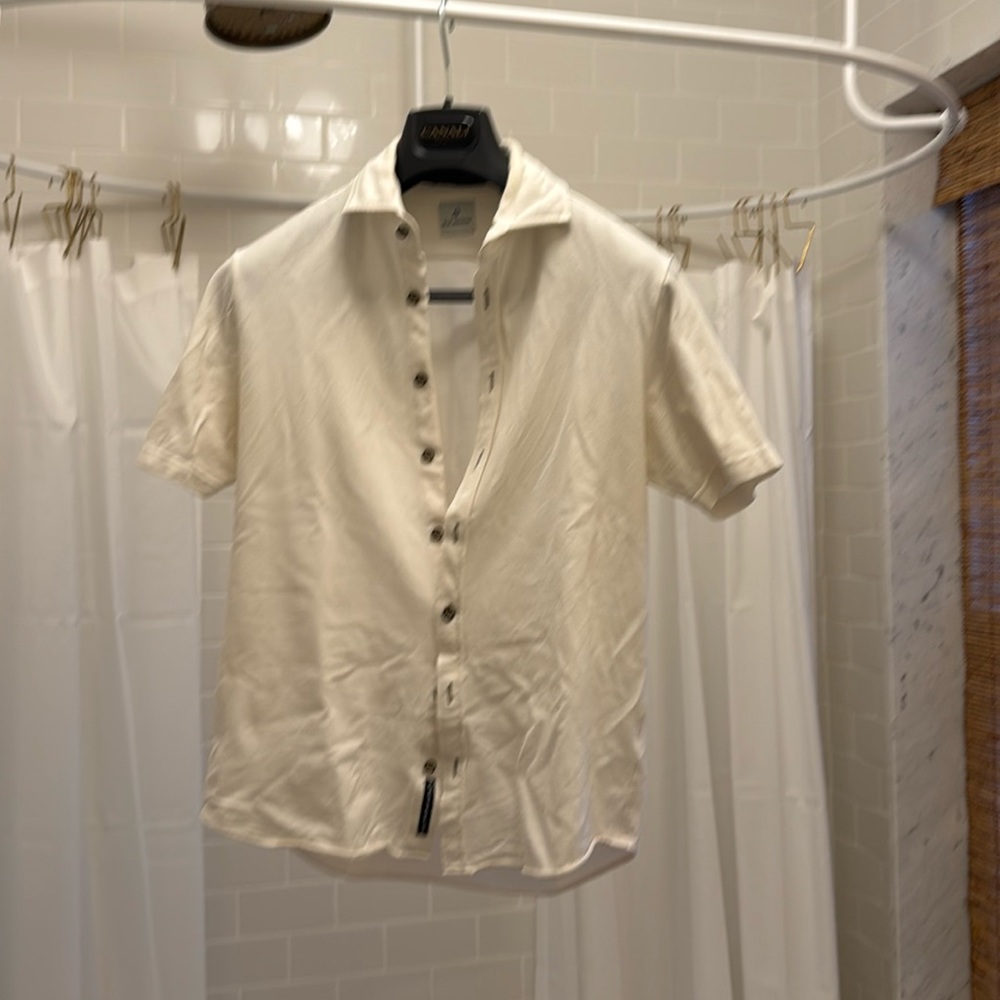 Blue Industry - white short sleeve button up